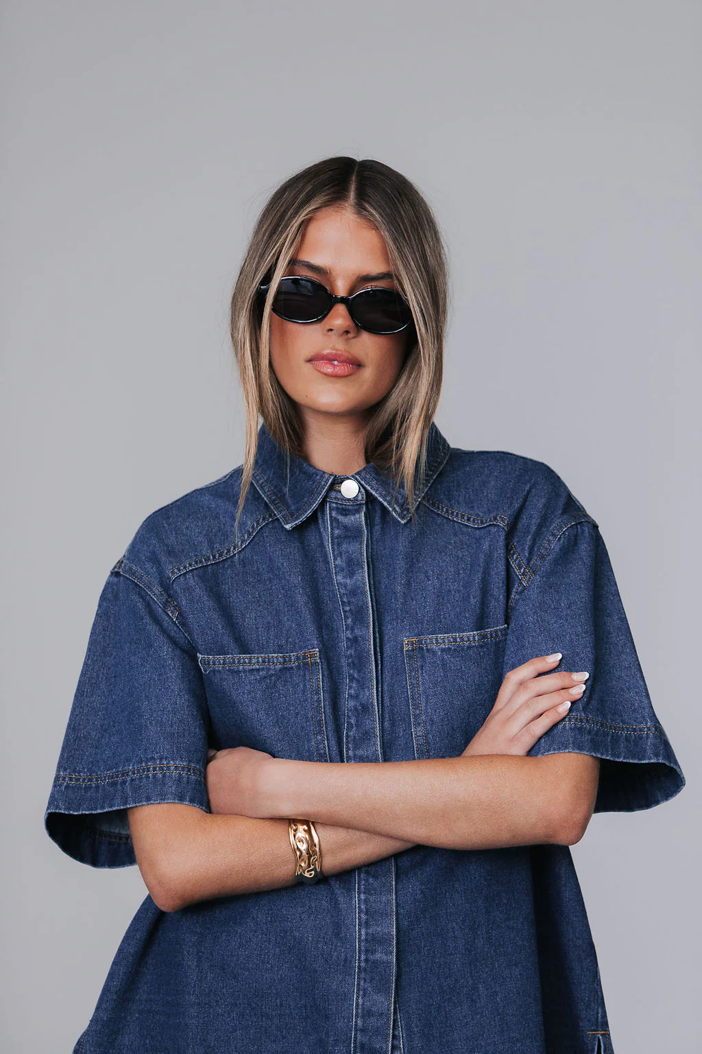 Veira Denim Shirt Classic Blue - Image 9