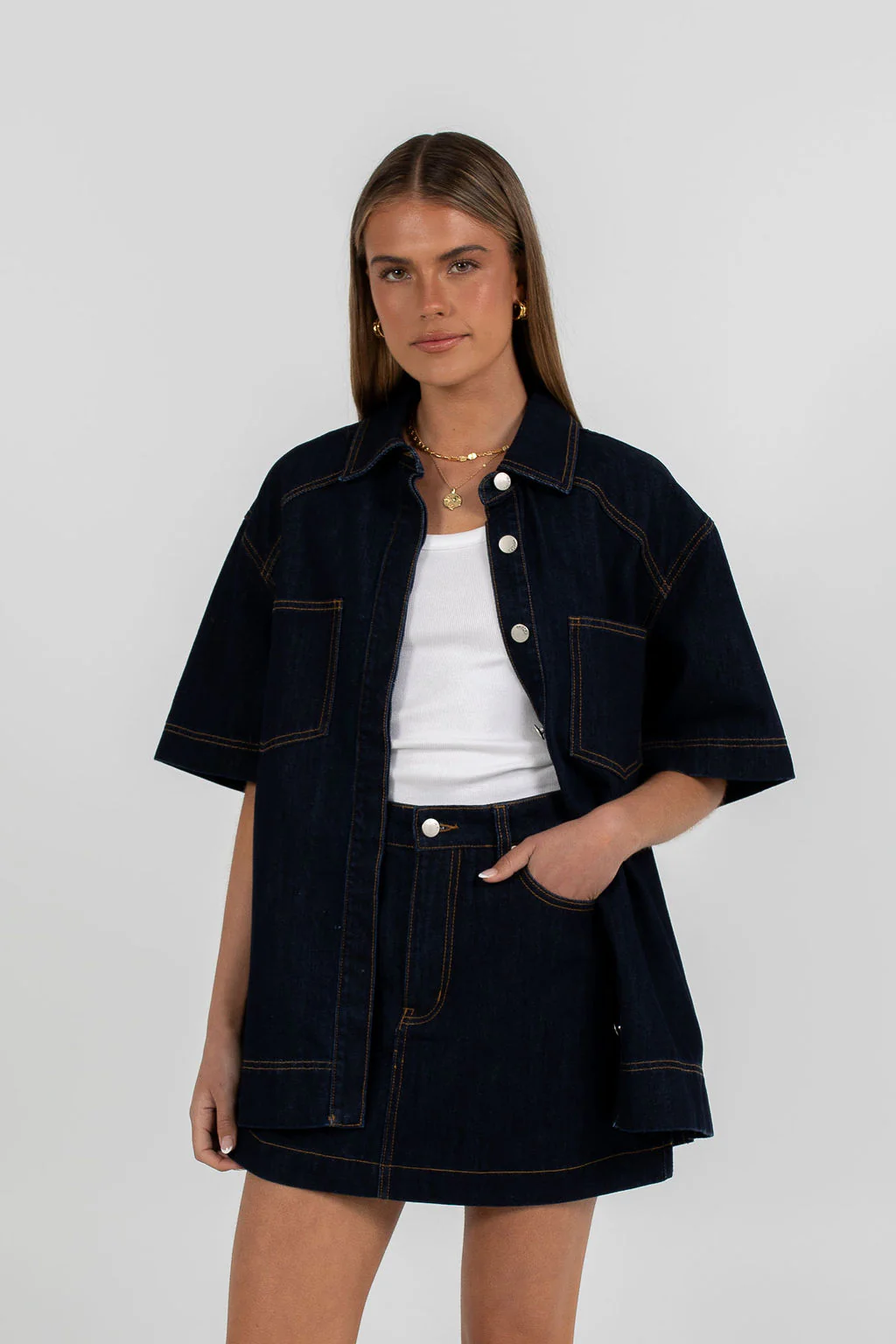 Veira Denim Shirt Indigo - Image 3