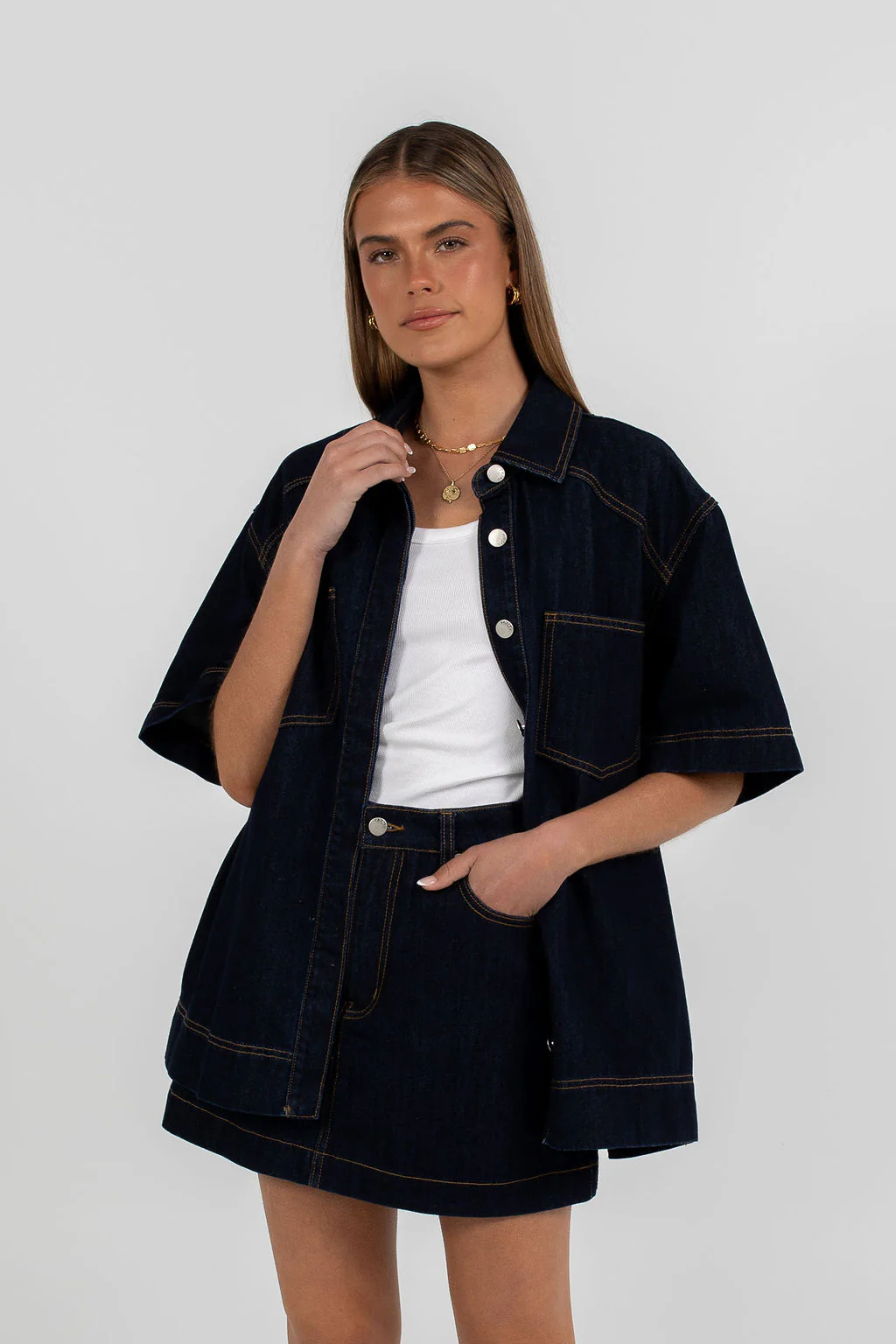 Veira Denim Shirt Indigo - Image 8