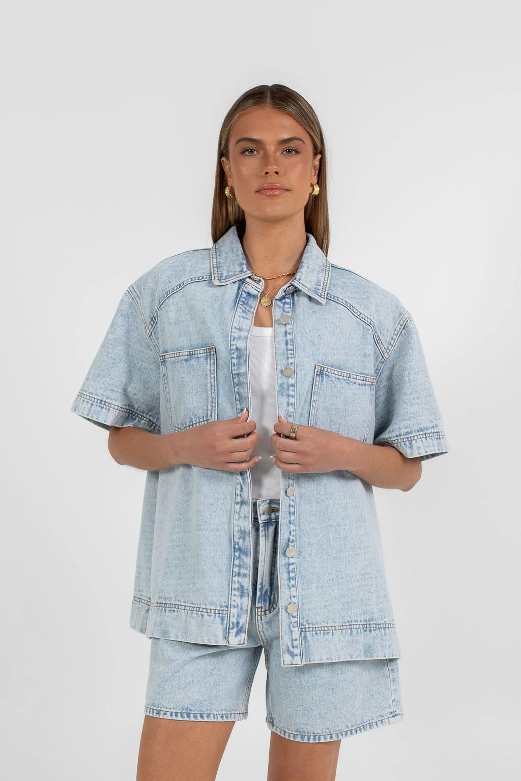 Veira Denim Shirt Light Mineral Wash - Image 2