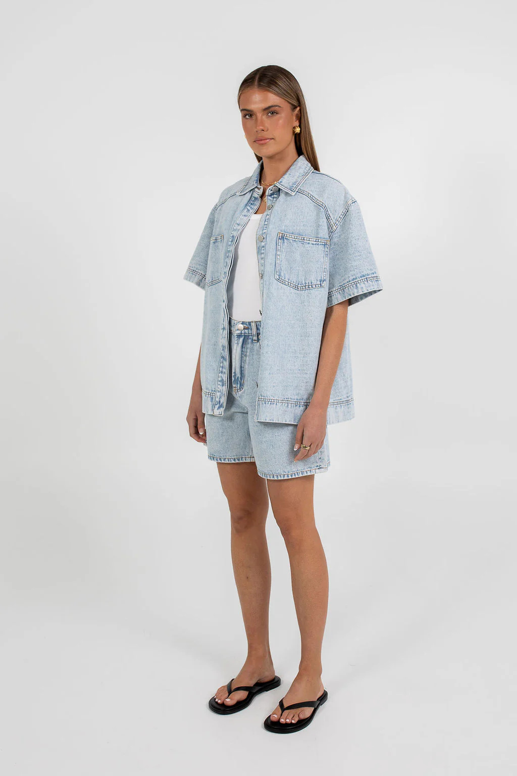 Veira Denim Shirt Light Mineral Wash - Image 4