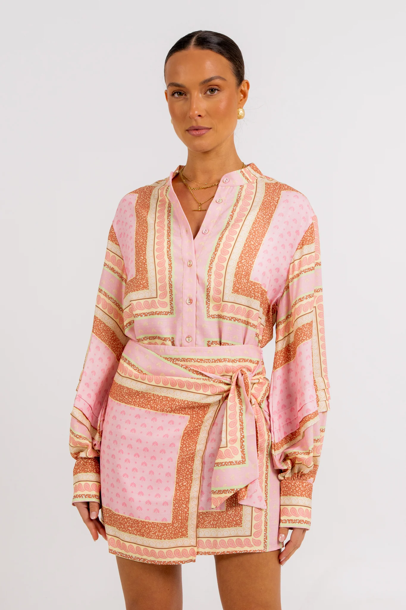 Vigo Mini Skirt Pink Tile - Image 3