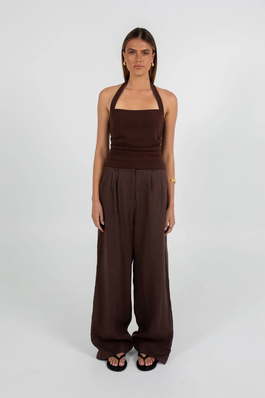 Vivien Linen Pant Chocolate - Image 7