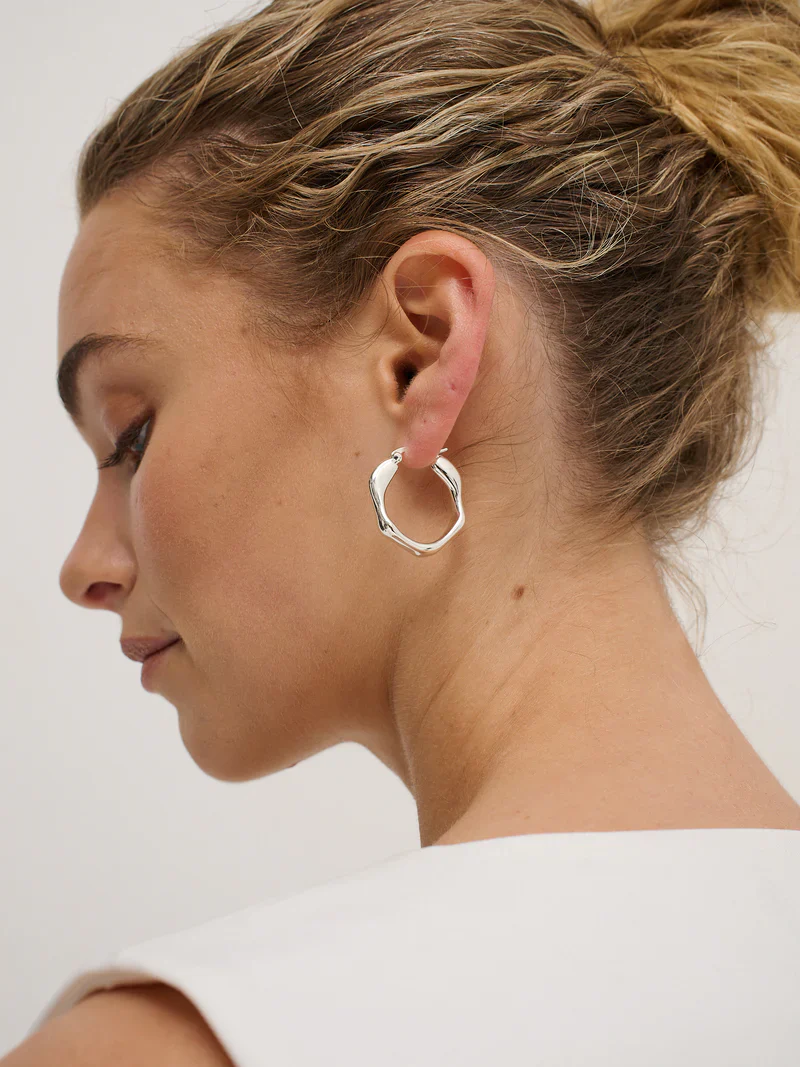 Willow Hoop Earrings Silver
