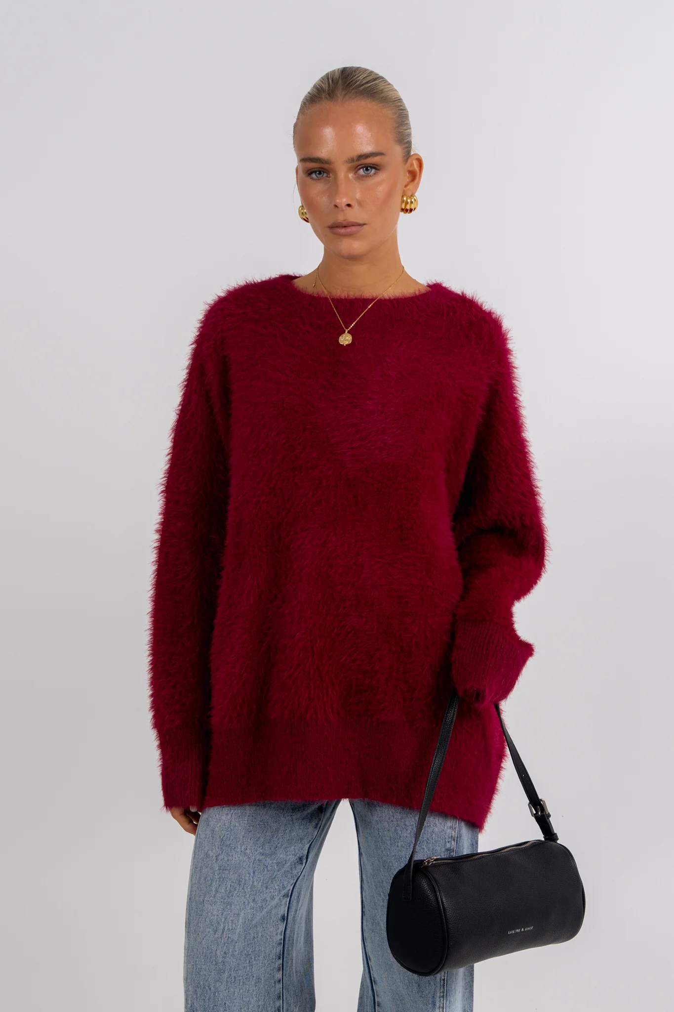 Willow Knit Jumper Burgundy - Image 3