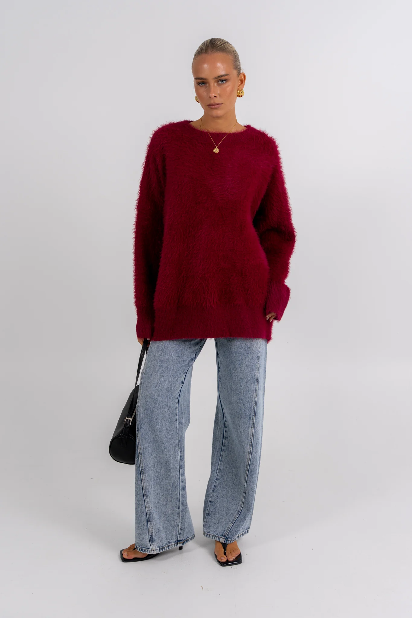 Willow Knit Jumper Burgundy - Image 4