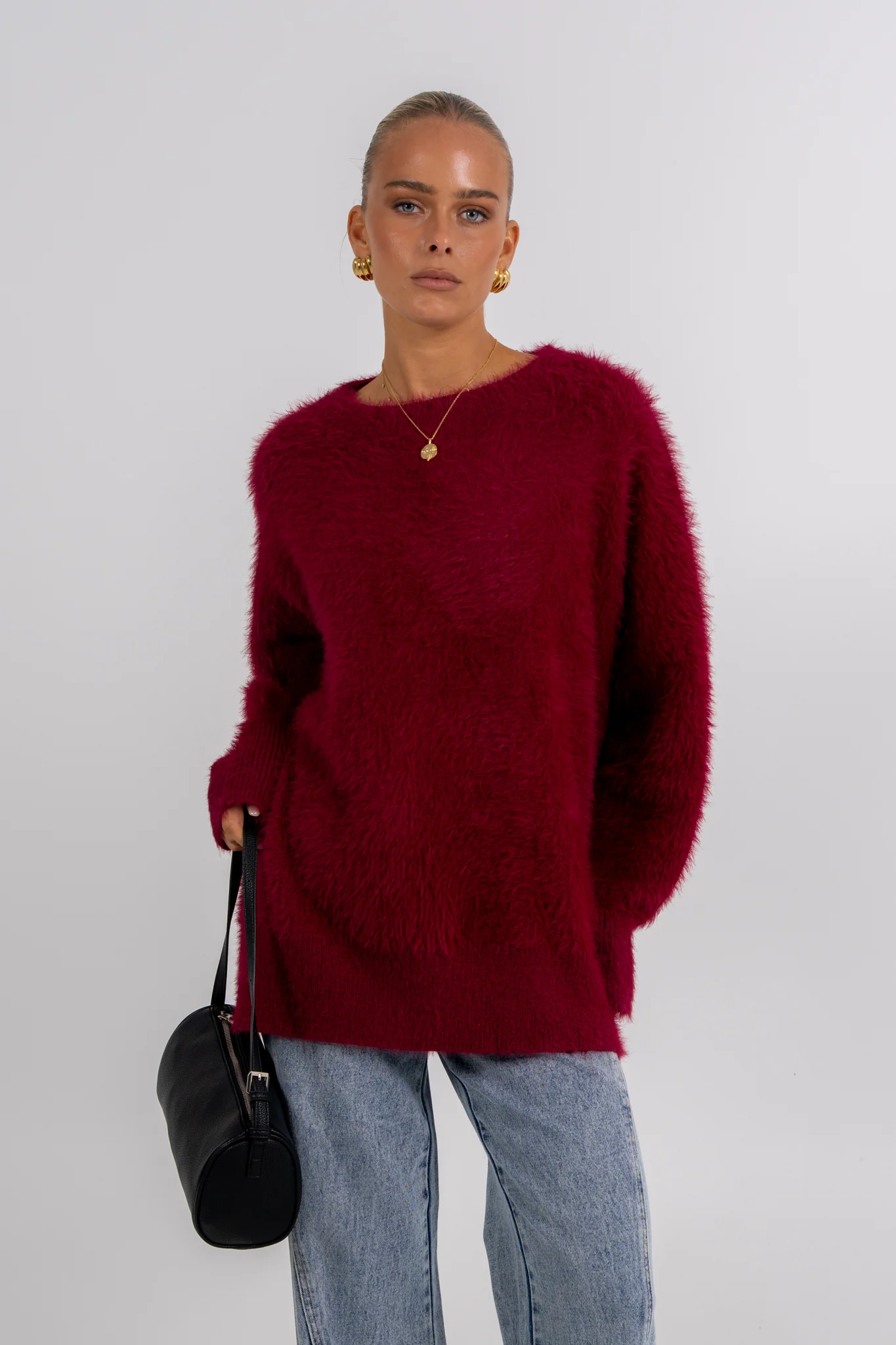 Willow Knit Jumper Burgundy - Image 6