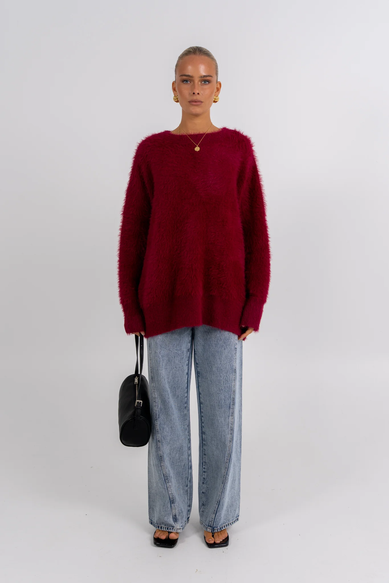 Willow Knit Jumper Burgundy - Image 7