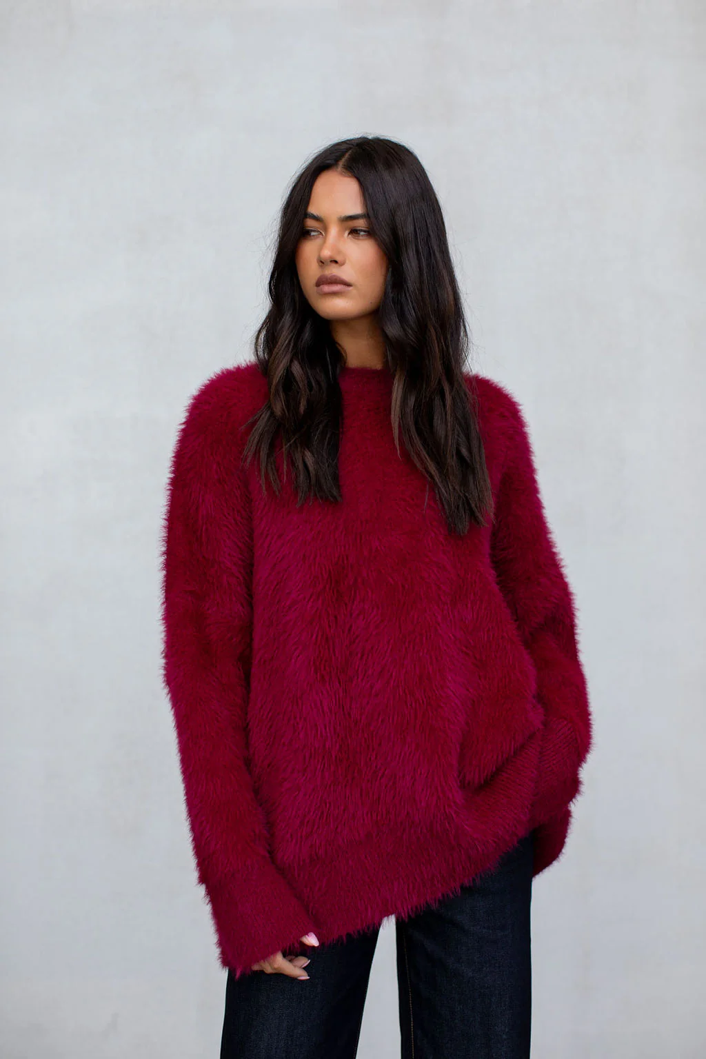 Willow Knit Jumper Burgundy - Image 9