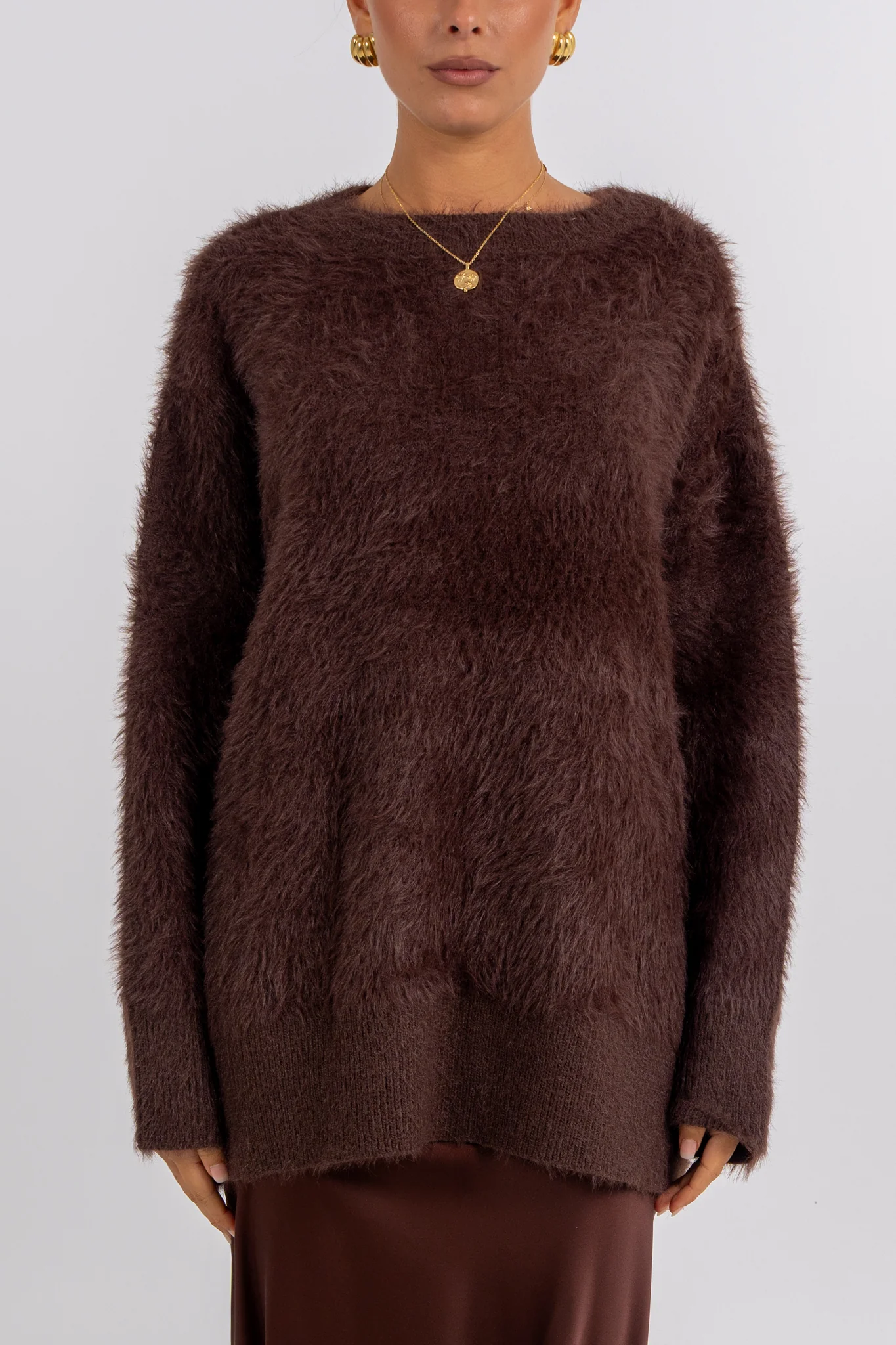 Willow Knit Jumper Chocolate - Image 7