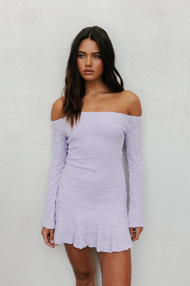 Winter Mini Dress Lilac - Image 5
