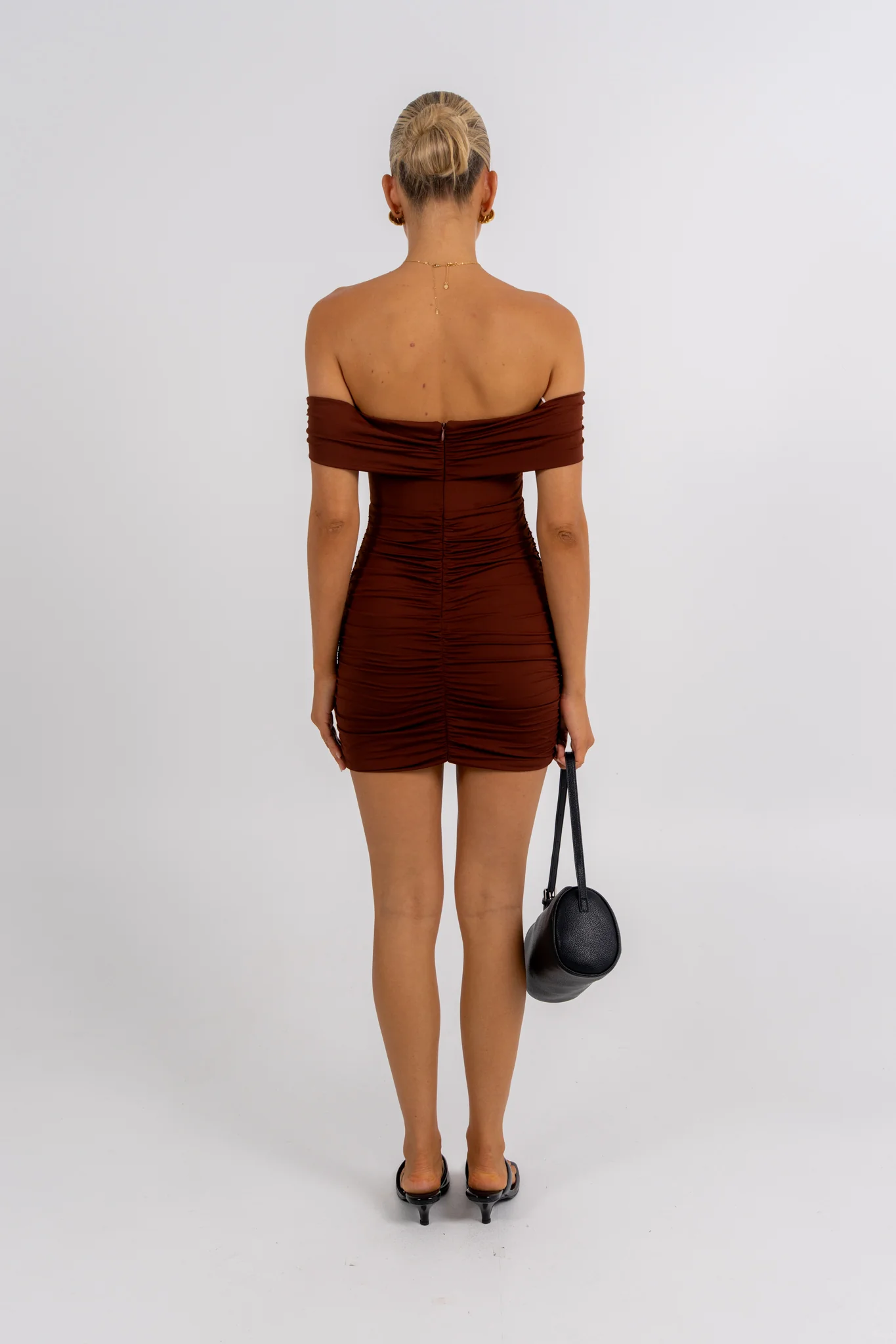 Wrenlee Mini Dress Chocolate - Image 4