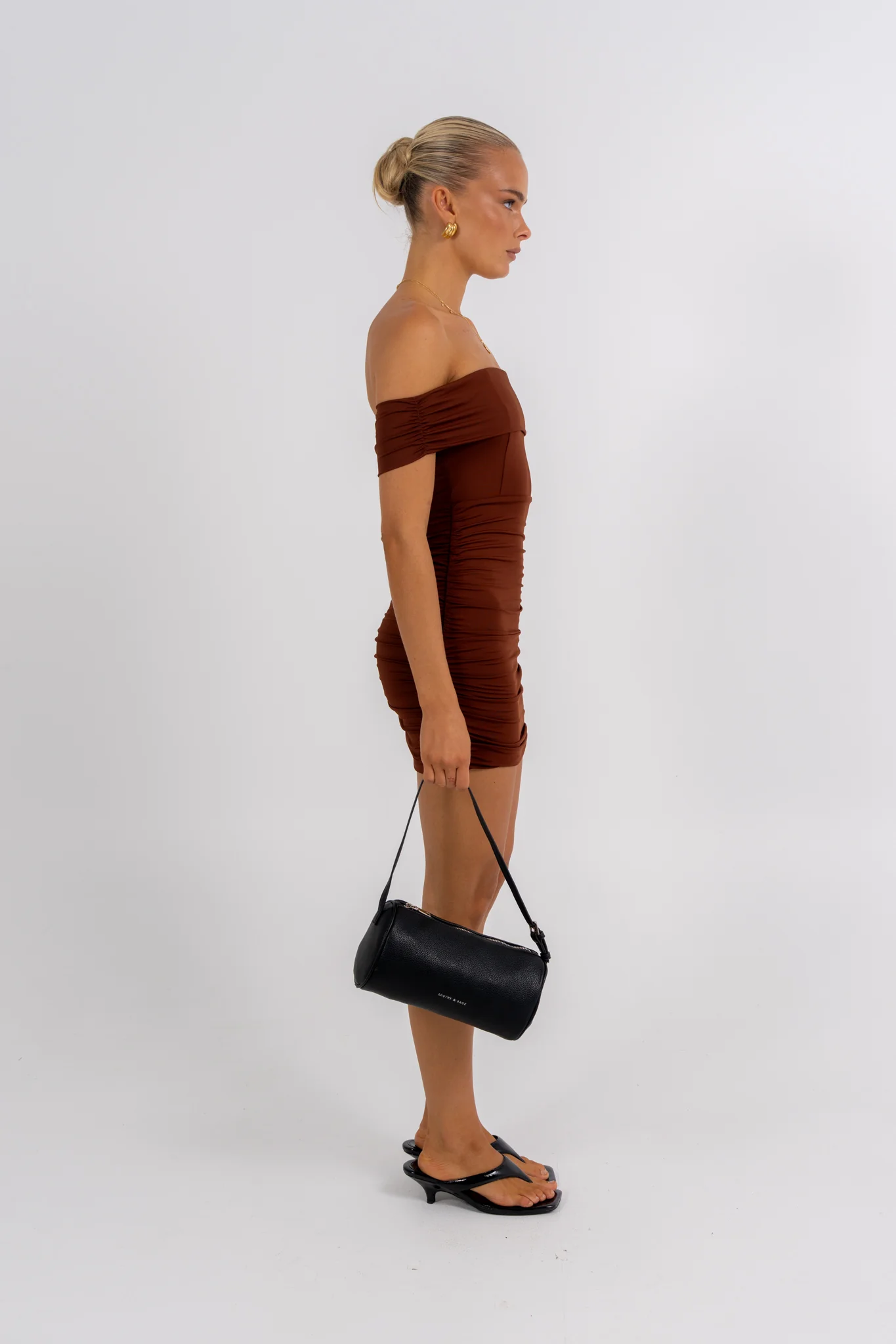 Wrenlee Mini Dress Chocolate - Image 8