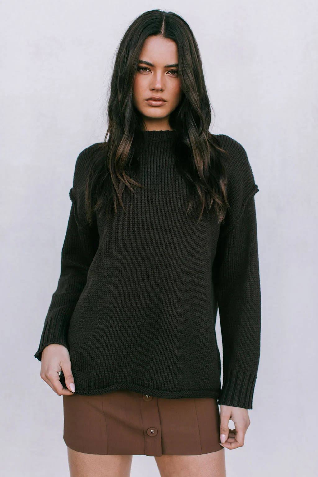 Zara Knit Jumper Deep Chocolate - Image 11