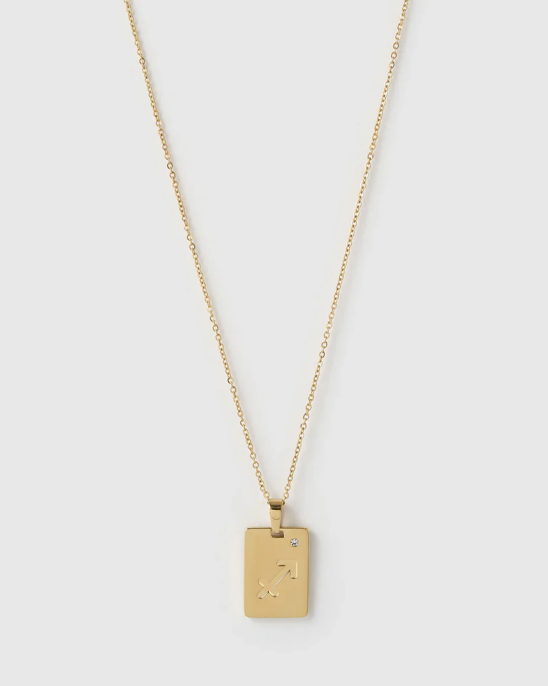 Zodiac Tag Necklace Gold - Image 11