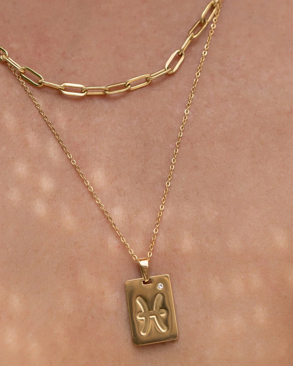 Zodiac Tag Necklace Gold - Image 12